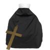 Black & White Catholic Priest Costume Collar w/Giant Gold Cross Set view 1