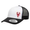 Love Sketches Embroidered Lobster Trucker Snapback Cap Mesh Back Men and Women (Black/White/Black-red) view 1