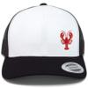 Love Sketches Embroidered Lobster Trucker Snapback Cap Mesh Back Men and Women (Black/White/Black-red) view 2