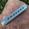 TACTICAL GEARZ Damascus Pocket Knife for EDC, Solid Titanium Handle, 67 Multi-Layered Damascus Steel VG10 Tanto Blade (Onyx XT Gold/Blue) view 4