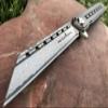 TACTICAL GEARZ Damascus Pocket Knife for EDC, Solid Titanium Handle, 67 Multi-Layered Damascus Steel VG10 Tanto Blade (Onyx XT Midnight) view 2
