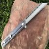 TACTICAL GEARZ Damascus Pocket Knife for EDC, Solid Titanium Handle, 67 Multi-Layered Damascus Steel VG10 Tanto Blade (Onyx XT Midnight) view 3