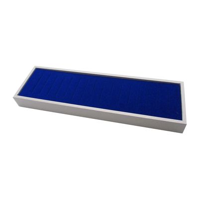 1 Qty Deluxe Egyptian Blue 16 Slot Bangle Foam Insert with Seal-Grey Leatherette Display Tray - Showcase/Travel/Jewelry Cases - 6 Colors - Standard Size 15" x 4.5" x 1.5" - N'icePackaging