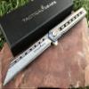 TACTICAL GEARZ Damascus Pocket Knife for EDC, Solid Titanium Handle, 67 Multi-Layered Damascus Steel VG10 Tanto Blade, Includes Sheath (Onyx XT BB) view 1