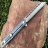 TACTICAL GEARZ Damascus Pocket Knife for EDC, Solid Titanium Handle, 67 Multi-Layered Damascus Steel VG10 Tanto Blade, Includes Sheath (Onyx XT BB) view 3