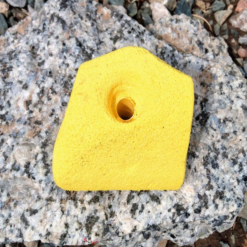 Single Handed Jug Polyurethane Bolt-On Rock Climbing Wall Hand Hold (Yellow)
