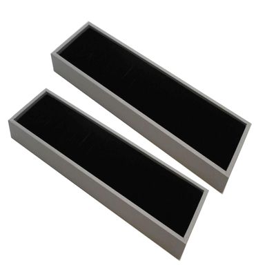 2 Qty Deluxe Midnight Black 16 Slot Bangle Foam Insert with Seal-Grey Leatherette Display Tray - Showcase/Travel/Jewelry Cases - 6 Colors - Standard Size 15" x 4.5" x 1.5" - N'icePackaging