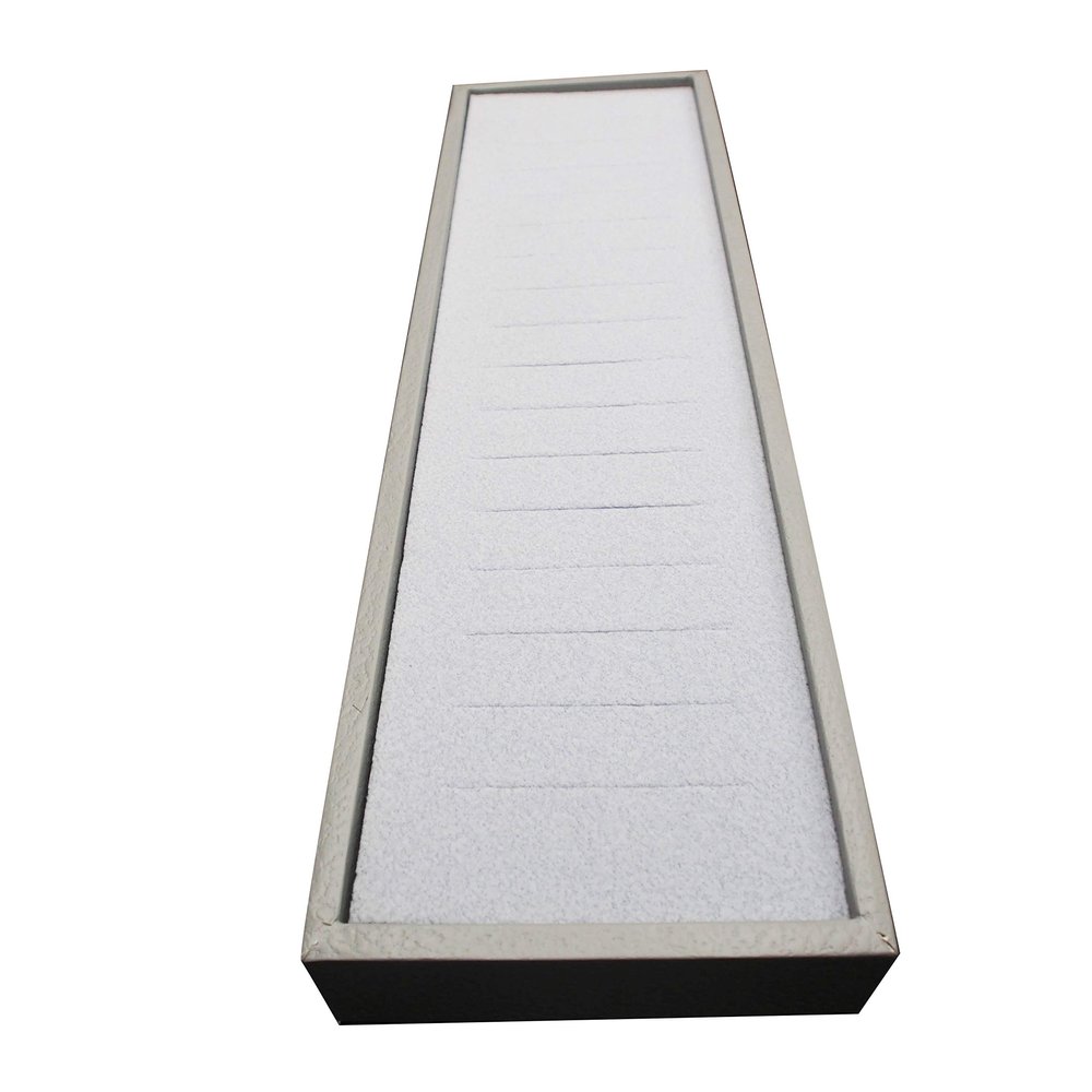 1 Qty Deluxe Royal Grey 16 Slot Bangle Foam Insert with Seal-Grey Leatherette Display Tray - Showcase/Travel/Jewelry Cases - 6 Colors - Standard Size 15" x 4.5" x 1.5" - N'icePackaging