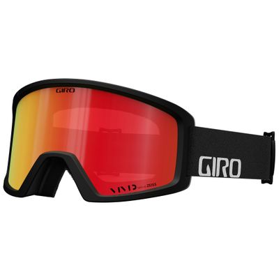 Giro Blok Ski Goggles - Snowboard Goggles for Men & Youth - Black Wordmark Strap with Vivid Ember Lens