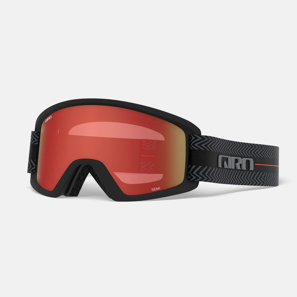 Giro Semi Adult Snow Goggles - Black Techline Strap with Amber Scarlet/Yellow Lenses
