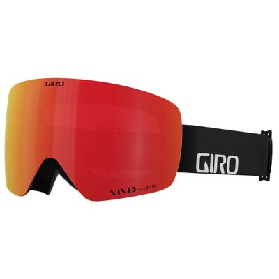 Giro Contour Asian Fit Ski Goggles - Snowboard Goggles for Men & Women - Black Wordmark Strap with Vivid Ember/Vivid Infrared Lenses