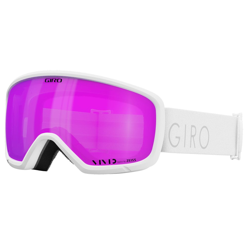 Giro Women's and Youth Millie Ski and Snowboard Goggles - White Core Light Strap with Vivid Pink Lens