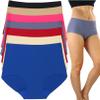 ToBeInStyle Women's 6 Pack High Waisted Seamless Basic Laser Cut Panties - Vibrant - Large view 1