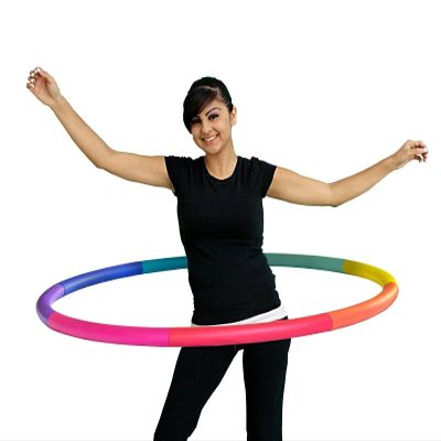 Weighted Hula Hoop, Trim Hoop 2MS, 2.3lb Medium-Small, Rainbow, Lose Fat