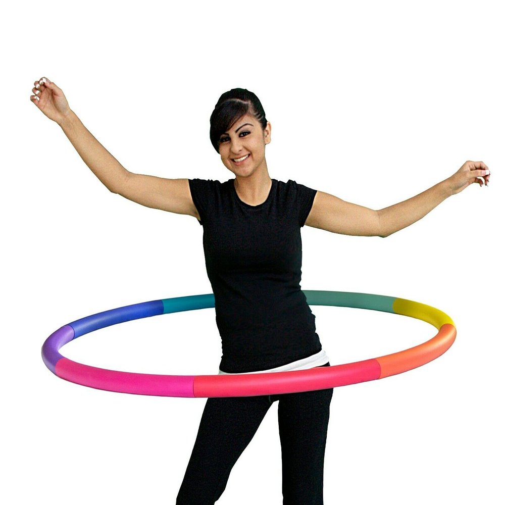 Weighted Hula Hoop, Trim Hoop 2MS, 2.3lb Medium-Small, Rainbow, Lose Fat