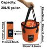 Sunglow Collapsible 5 Gallon Multifunctional Portable Fishing Bucket - Wash Basin Folding Bucket - Water Container for Fishing, Camping, Gardening (20L/5 Gallon (Orange)) view 2