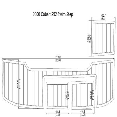 ZY 2000 Cobalt 292 Swim Step Pad EVA Teak Decking 1/4" 6mm (Grey+Light Blue)