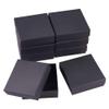 BENECREAT 8 Pack Black Cardboard Jewelry Ring Boxes 4.7x4.7x1.6 Kraft Paper Box Square Gift Box with Sponge for Bracelet Rings Storage and Display view 1