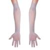 TSSOE Women Adult Sexy Mesh See Through Full Finger Long Gloves Sheer Opera Gloves Party Fancy Costume Accessory Grey Mesh One Size view 2