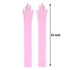 TSSOE Women Adult Sexy Mesh See Through Full Finger Long Gloves Sheer Opera Gloves Party Fancy Costume Accessory Pink Mesh One Size view 2