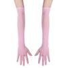 TSSOE Women Adult Sexy Mesh See Through Full Finger Long Gloves Sheer Opera Gloves Party Fancy Costume Accessory Pink Mesh One Size view 4