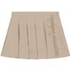 Nautica Girl's School Uniform Pleated Pull-on Scooter Skirt with Undershorts, Knit Waistband, Khaki Ruffle, 4 view 1