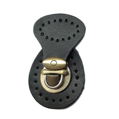 Youngy Faux Leather Magnetic Button Lock Bag Snap Closure Buckle Clasp DIY Replacement - Black