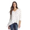 Skinnygirl Women's Lanie Sharkbite Long Sleeve Top, Animal Trace Antique Olive, Small view 1