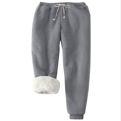 PEHMEA Women's Winter Sherpa Lined Pants Fleece Warm Joggers Sweatpants Workout Athletic Pant (Light Grey, X-Small)