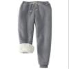 PEHMEA Women's Winter Sherpa Lined Pants Fleece Warm Joggers Sweatpants Workout Athletic Pant (Light Grey, X-Small)