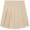 Nautica Girl's School Uniform Pleated Pull-on Scooter Skirt with Undershorts, Knit Waistband, Khaki Ruffle, 6X