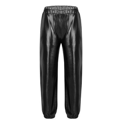 Kaerm Kids Girls Metallic Hip Hop Street Dance Leggings Trousers Workout Sports Active Jogger Pants Performance Black 6
