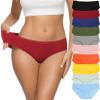 CULAYII Ladies Cotton Bikini Panties, High-Cut Full Coverage Stretch Cool Soft Womens Underwear Packs - 10 Pack, M view 1