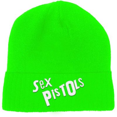 Sex Pistols Beanie Hat Classic Band Logo Official Punk Fluorescent Green