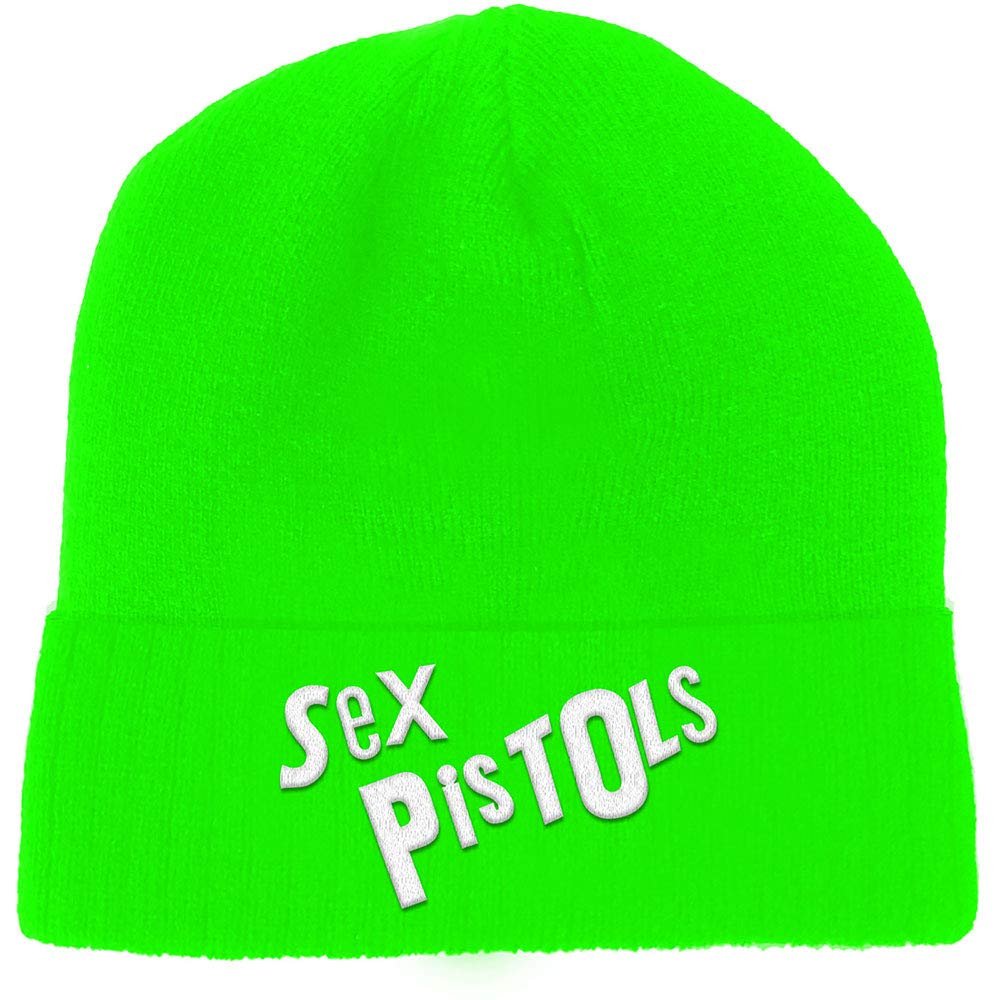 Sex Pistols Beanie Hat Classic Band Logo Official Punk Fluorescent Green