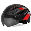 EASTINEAR Adults Bike Helmet Magnetic Goggle Cycling Helmet with USB Rechargeable Taillight for Men Women Mountain & Road Bicycle Helmet Magnetic Shield Size M/L (Black Red) view 1