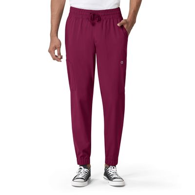 WonderWink W123 Men's Cargo Jogger Scrub Pant, Wine, XL