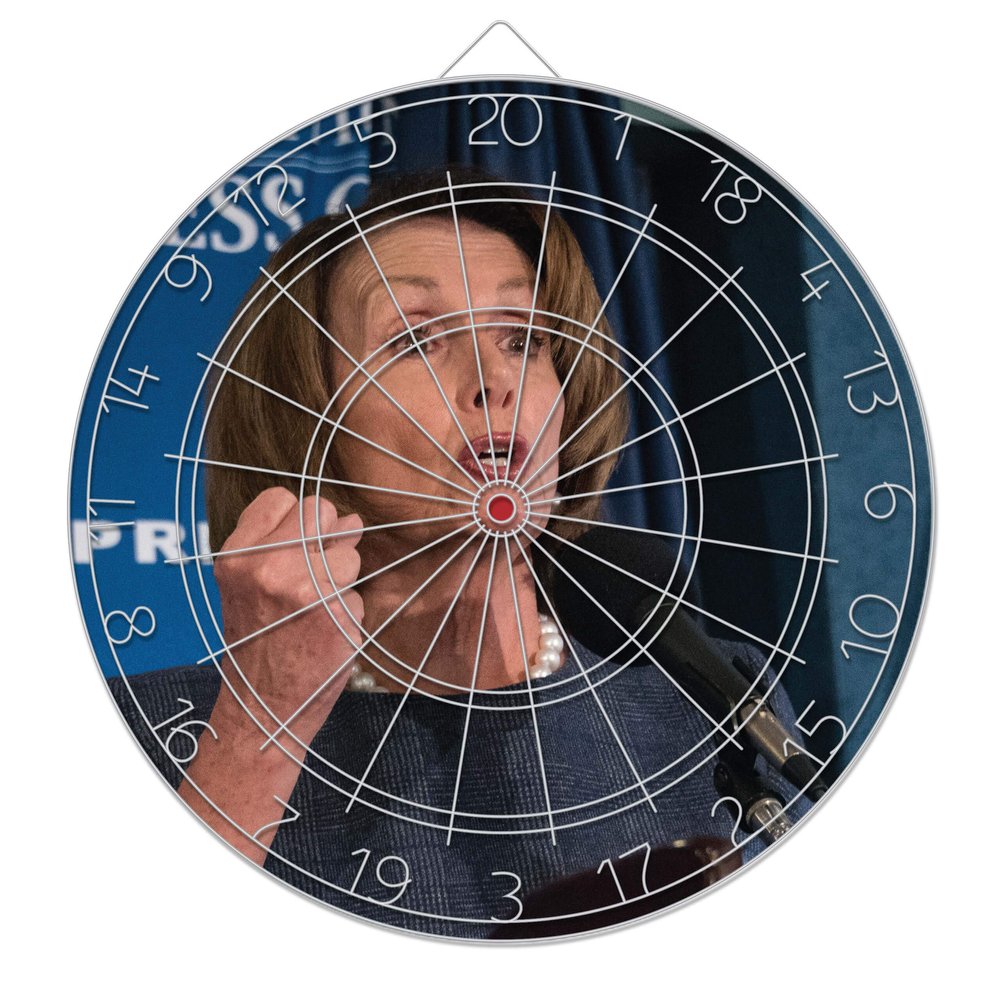 PhotoDarts - Nancy Pelosi Dartboard- Six Included Metal Darts