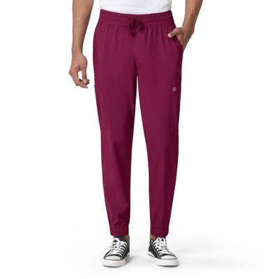 WonderWink W123 Men's Cargo Jogger Scrub Pant, Wine, 2X