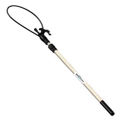 Boat Loop Extendable White Fiberglass Boat Pole with Flexible XL Loop & Quick-Lock System - Selectable Pole Length with Rubber Guard for Docks - Marine Rope Hook & Line Handling Tool