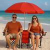 GoTeam Portable Double Folding Chair w/Removable Umbrella, Cooler Bag and Carry Case - Red view 2