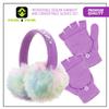 PEAK 2 PEAK Girls Purple Earmuff and Convertible Fingerless Gloves Winter Set [4014] view 2