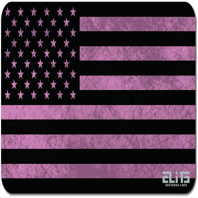 ELITE OUTDOORS MFG Black and Pink Distressed American Flag Gun Cleaning MAT 12inch x 22inch. Made in The USA! Free Wallet Bottle Opener Included