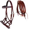 CHALLENGER Horse Western Leather Beaded Bitless Sidepull Bridle Reins 77RS20MG-F view 1