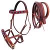 CHALLENGER Horse Western Leather Beaded Bitless Sidepull Bridle Reins 77RS21TN-F view 1