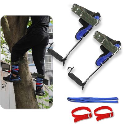 HTTMT- Tree/Pole Climbing Spike Set Safety Belt Strap Rope Adjustable Stainless Steel [P/N: ET-OUTDOOR002-RAW]