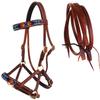 CHALLENGER Horse Western English Leather Beaded Bitless Sidepull Bridle Reins 77RS16TN-F view 1