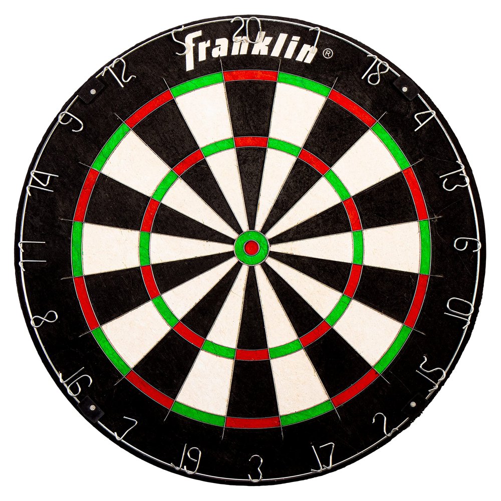 Franklin Sports Professional Grade A Staple Free Dartboard - Regulation Size Dartboard - 18" Inch Bristle Dartboard - Self Healing