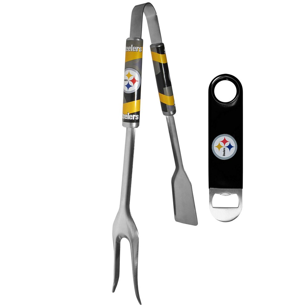 Siskiyou Sports NFL Pittsburgh Steelers Unisex 3 in 1 BBQ Tool and Bottle Opener, Team Colors, One Size