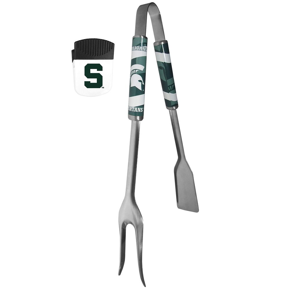 Siskiyou Sports NCAA Michigan State Spartans Unisex 3 in 1 BBQ Tool and Chip Clip, Team Colors, One Size